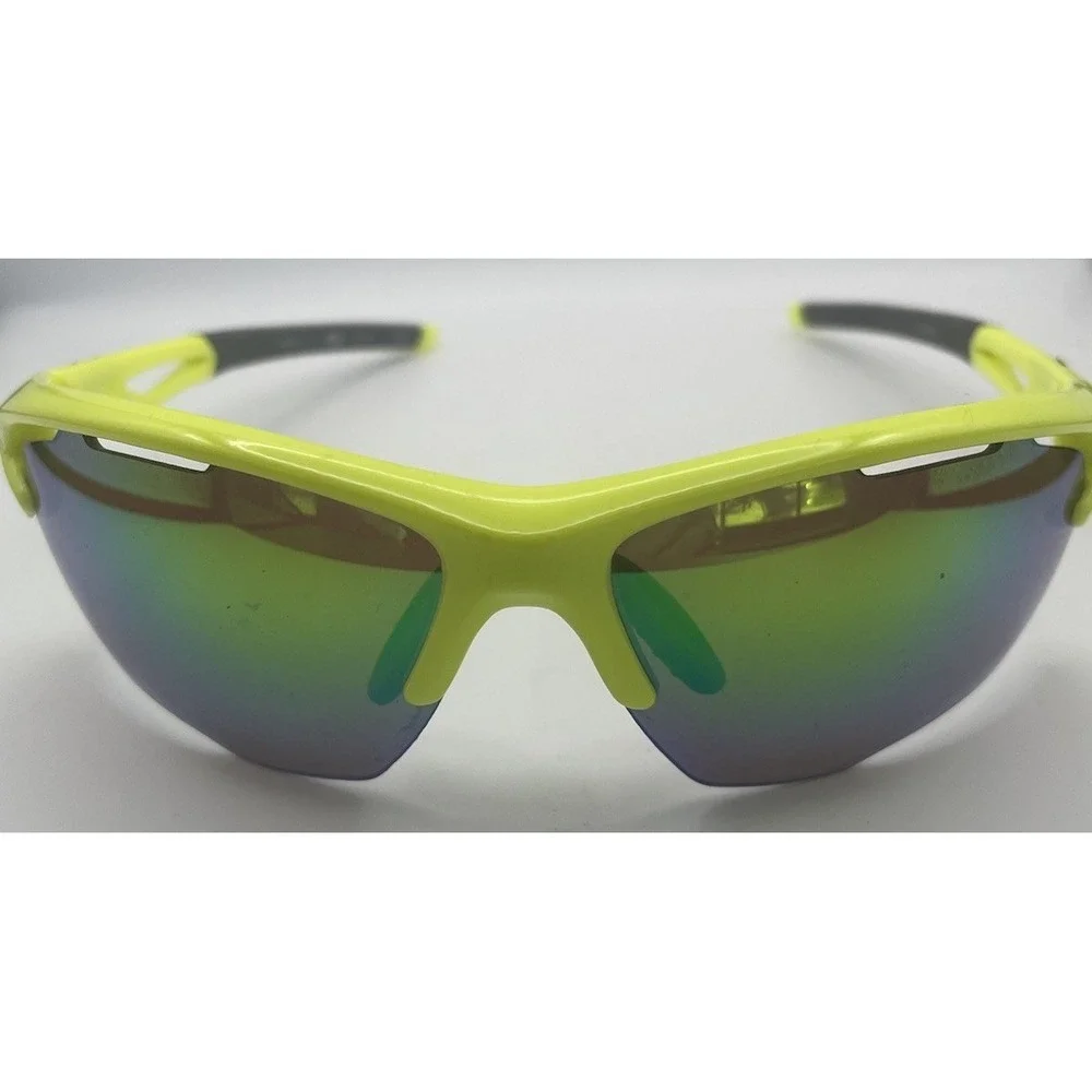 Ironman Sport wrap Sunglasses Neon Green‎ Mirrored Shield Running Cycling